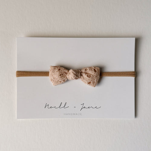 Knot Bow -  Blush Eyelet