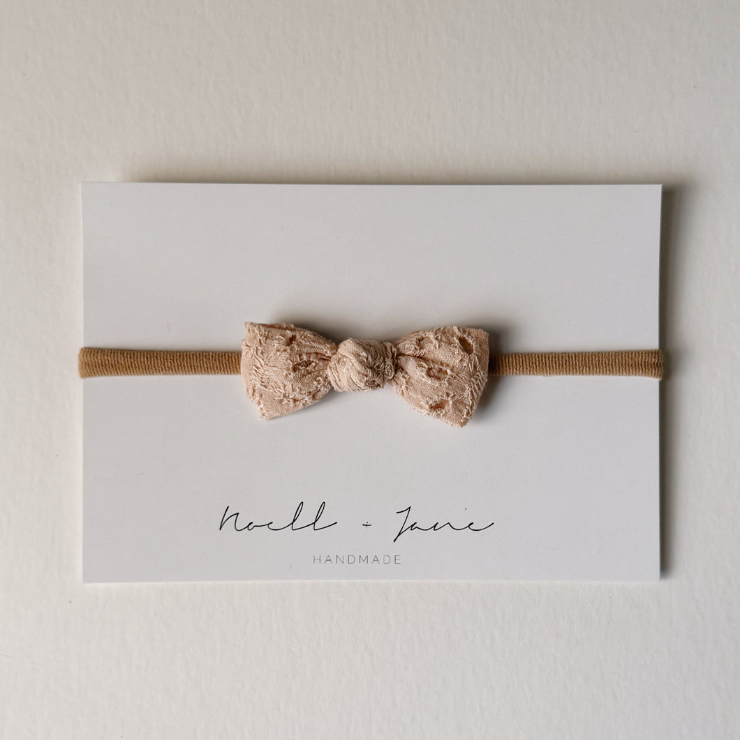 Knot Bow -  Blush Eyelet