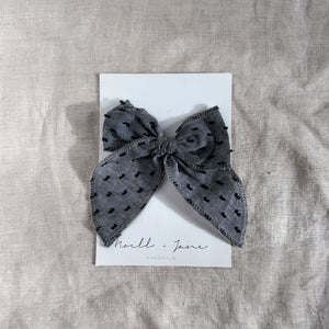 Sailor Bow - grey double dot