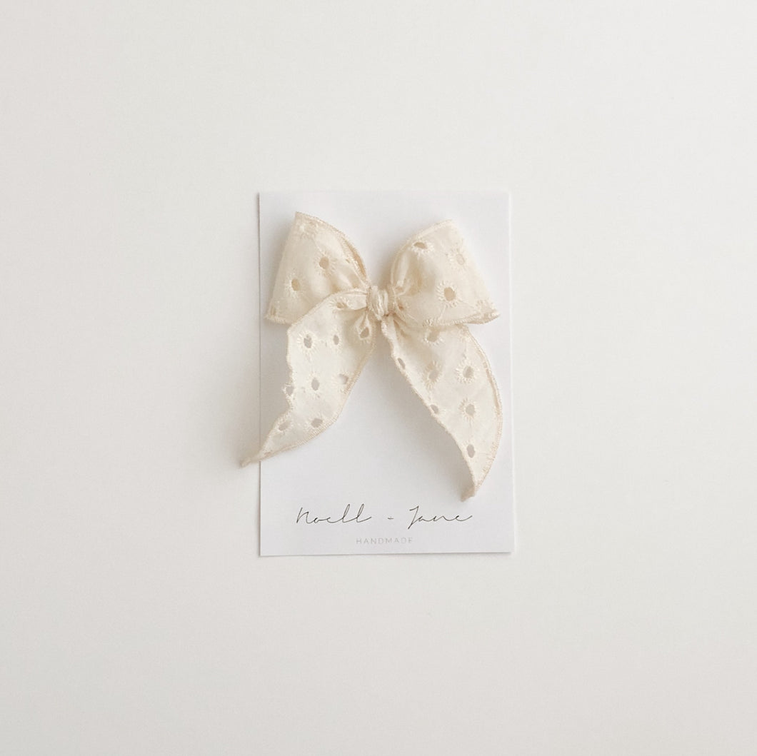 Sailor bow midi - cream eyelet