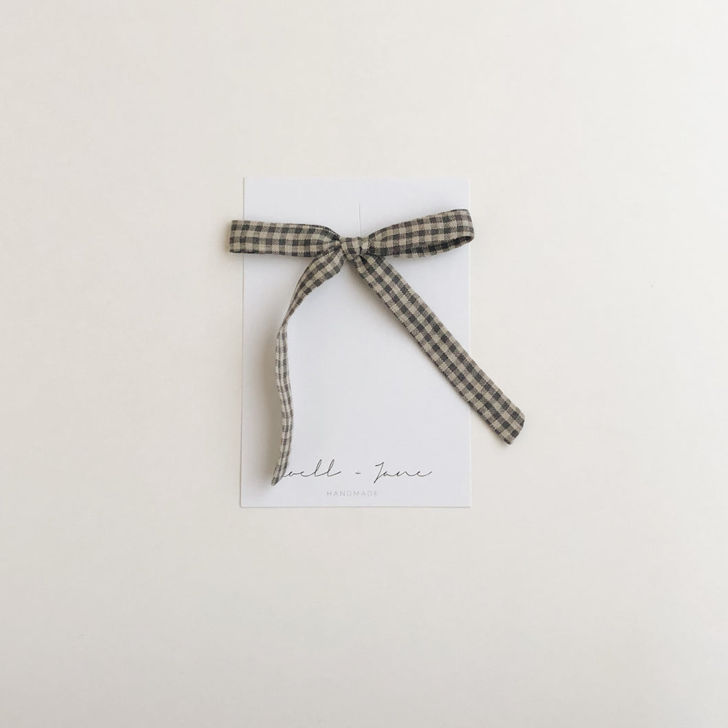 thin ribbon - grey check