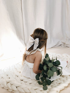 Sailor bow large - cream eyelet